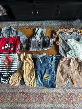 12–18M Baby Boy Clothing Bundle | Baby Gap, Disney, Zara + OshKosh | 11 Pieces